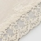 Linen Table Runner with Lace, Luxury Design in 2 Colors - Farnese Viadurini