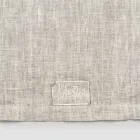 Beige Linen Runner with Italian Artisan Luxury Folded Edge - Limao Viadurini
