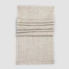 Beige Linen Runner with Italian Artisan Luxury Folded Edge - Limao Viadurini