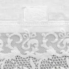 Linen Table Runner with White Lace Italian Luxury Quality - Farnese Viadurini