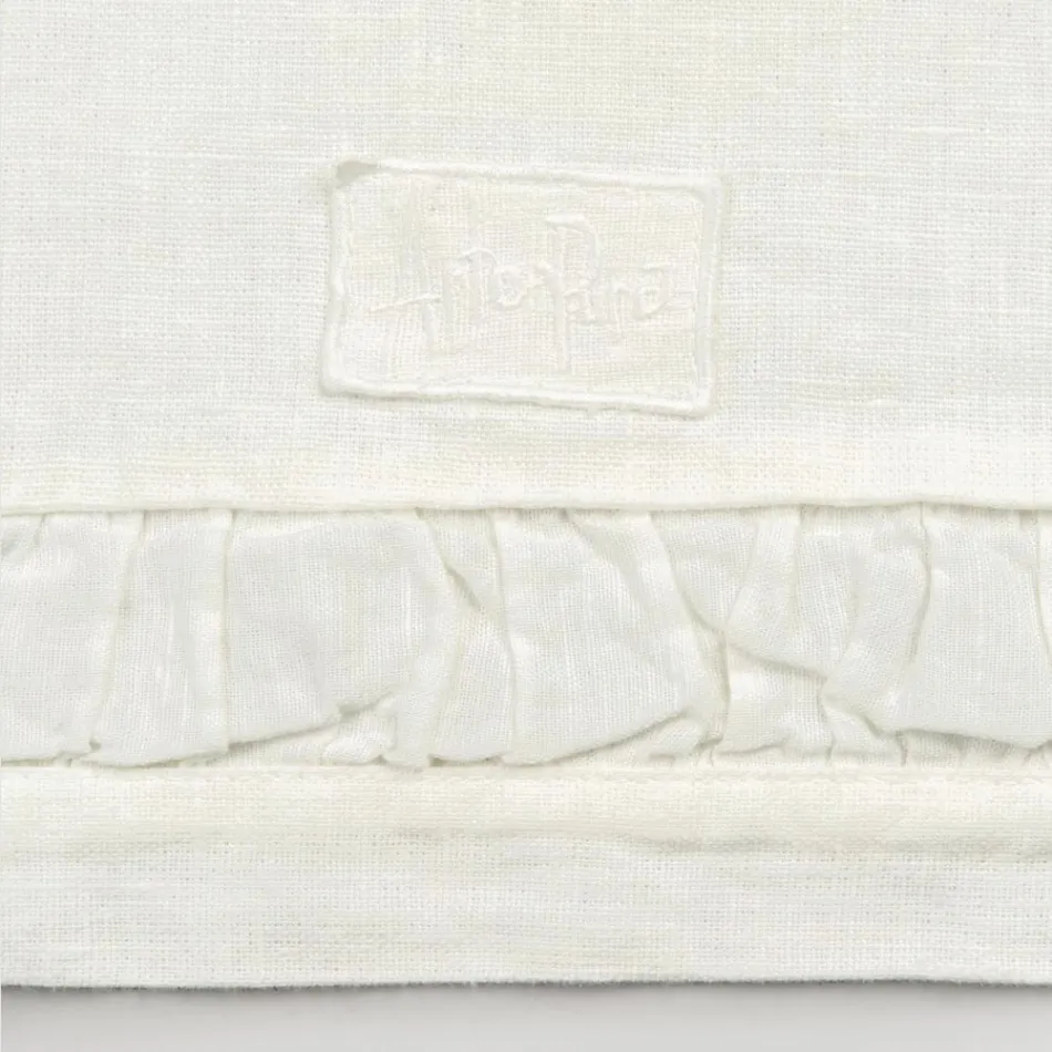 Runner in Natural White Heavy Linen with Italian Luxury Embossing - Limao Viadurini