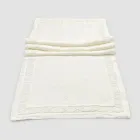 Runner in Natural White Heavy Linen with Italian Luxury Embossing - Limao Viadurini