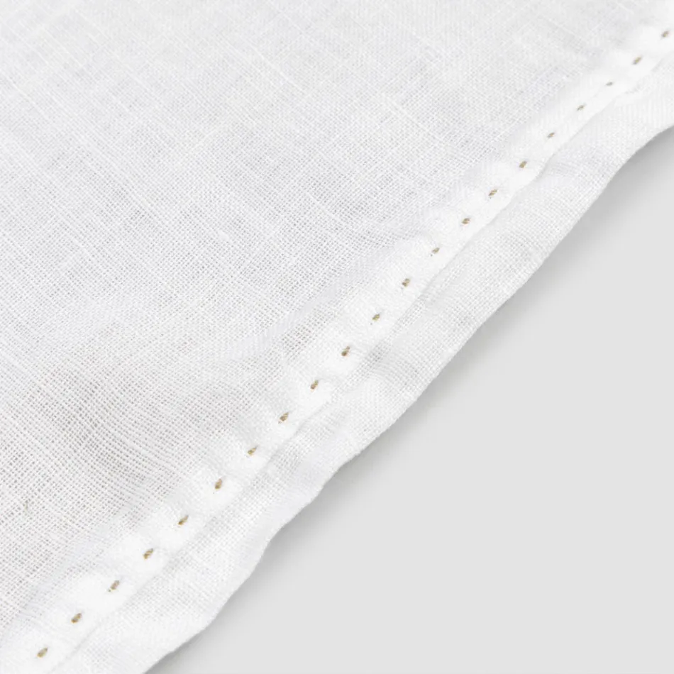 100% Linen Table Runner with Italian Luxury Design Embroidery - Jujube Viadurini