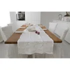 100% Linen Table Runner with Italian Luxury Design Embroidery - Jujube Viadurini
