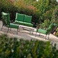 Artisan Outdoor Living Room in Iron Graphite Finish Made in Italy - Lietta