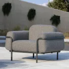 Outdoor Living Room with Sofa and 2 Armchairs in Fabric Made in Italy - Suki Viadurini