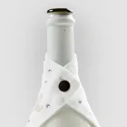 White or Black Linen Drip Tray with Embroidery and Crystals 2 Pieces - Salvino Viadurini