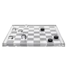 Designer Plexiglass Chessboard and Checkers Set with Drawer Made in Italy - Elora Viadurini