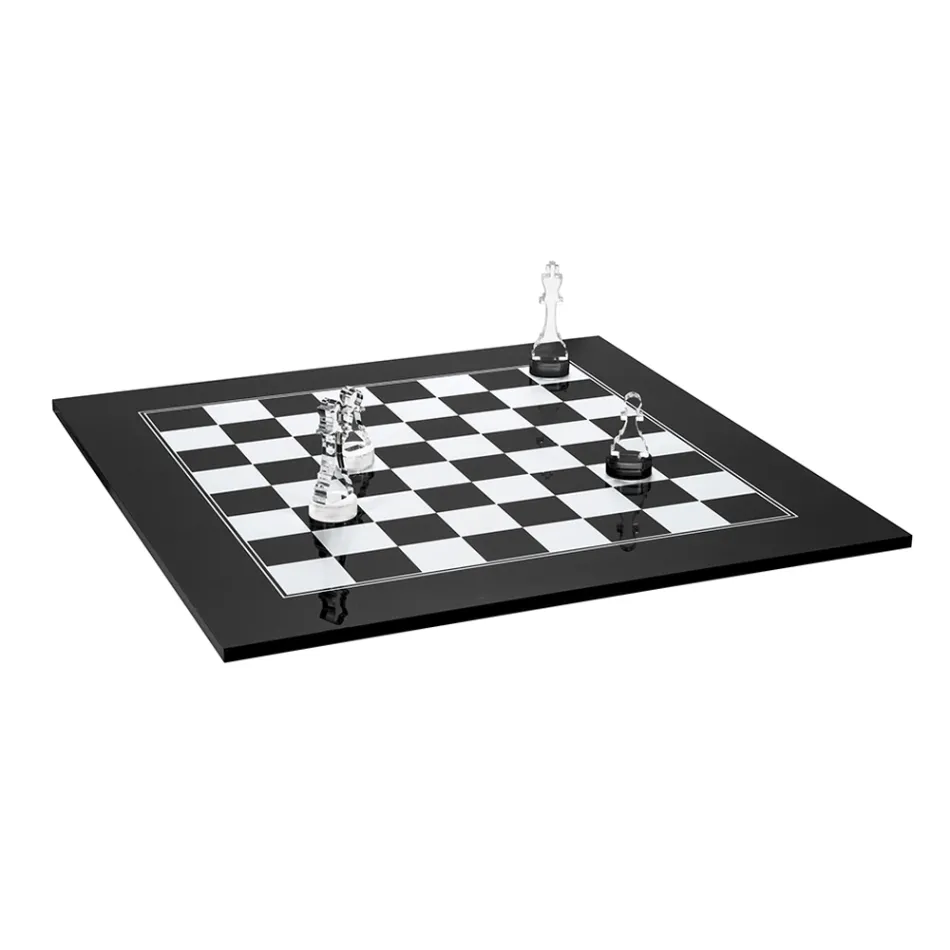 Modern Black or White Plexiglass Chessboard Made in Italy - Checkmate Viadurini