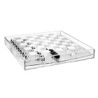 Transparent Plexiglass Chessboard with Drawer Made in Italy - Miriam Viadurini