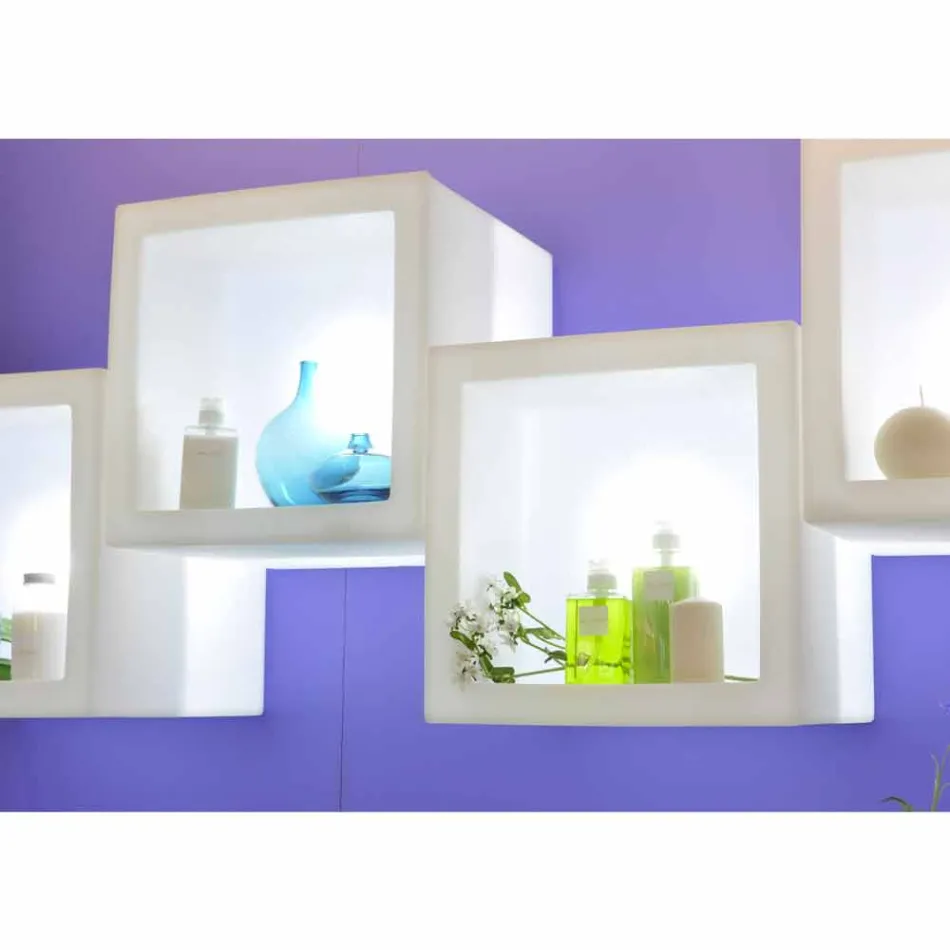 Cube luminous shelf Slide Open Cube modern design made in Italy Viadurini
