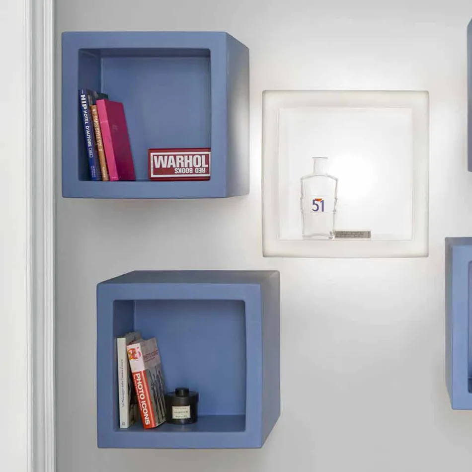 Cube luminous shelf Slide Open Cube modern design made in Italy Viadurini