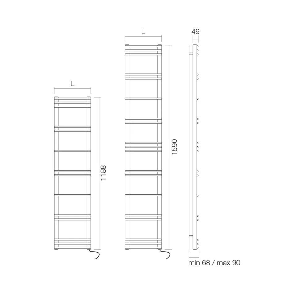 Electric Steel Towel Warmer Made in Italy - Ananas Viadurini