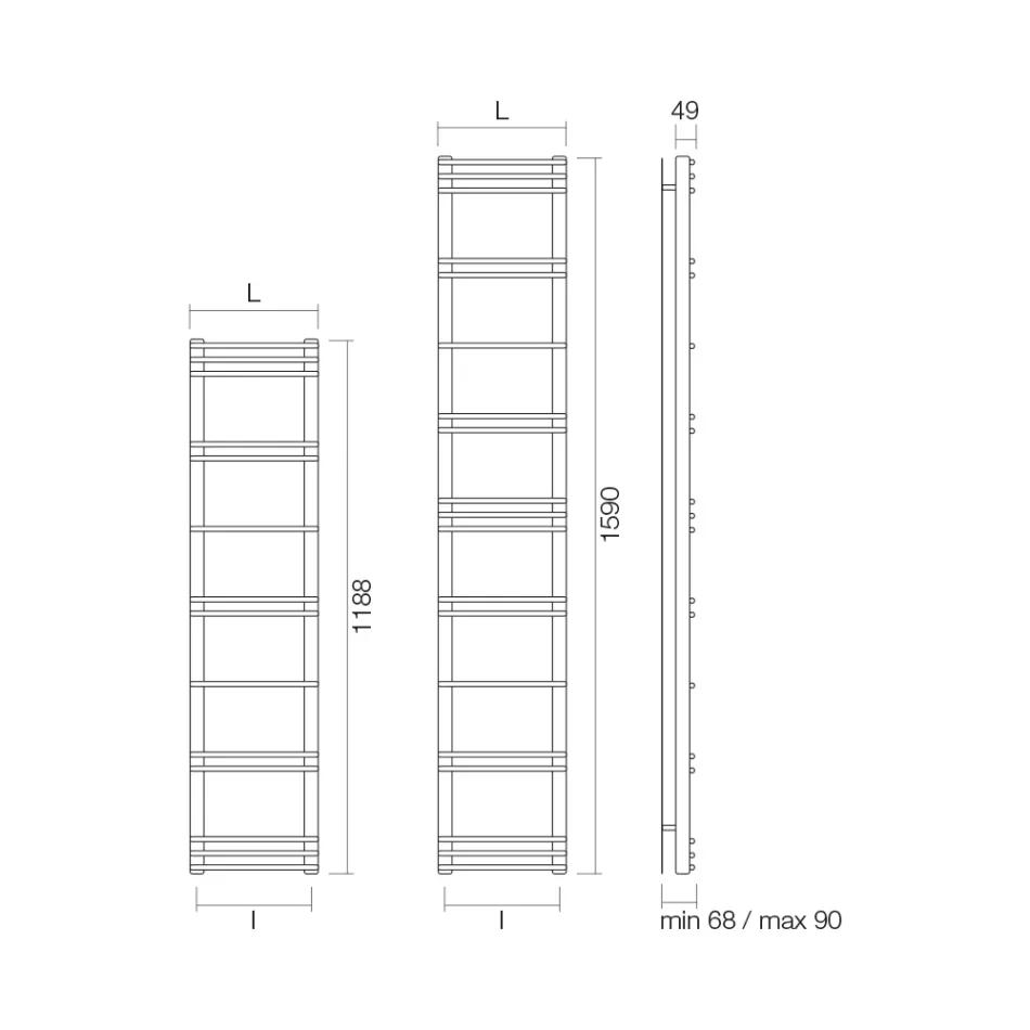 Steel Towel Warmer with Hydraulic System Made in Italy - Ananas Viadurini