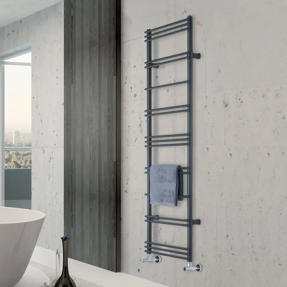 Mixed-System Steel Towel Warmer Made in Italy - Ananas Viadurini