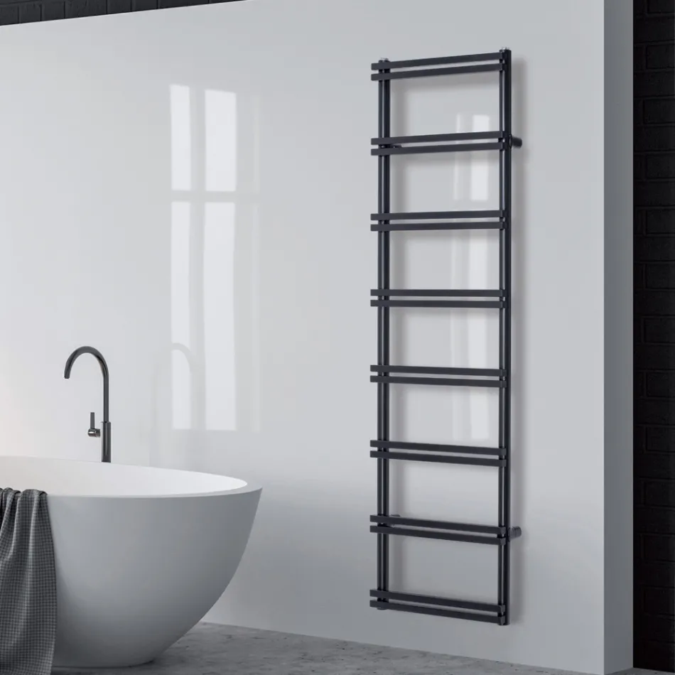Electric Towel Warmer with Vertical Collectors Made in Italy - Zenzero Viadurini
