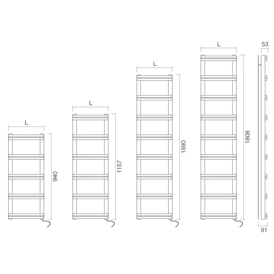 Electric Towel Warmer with Vertical Collectors Made in Italy - Zenzero Viadurini