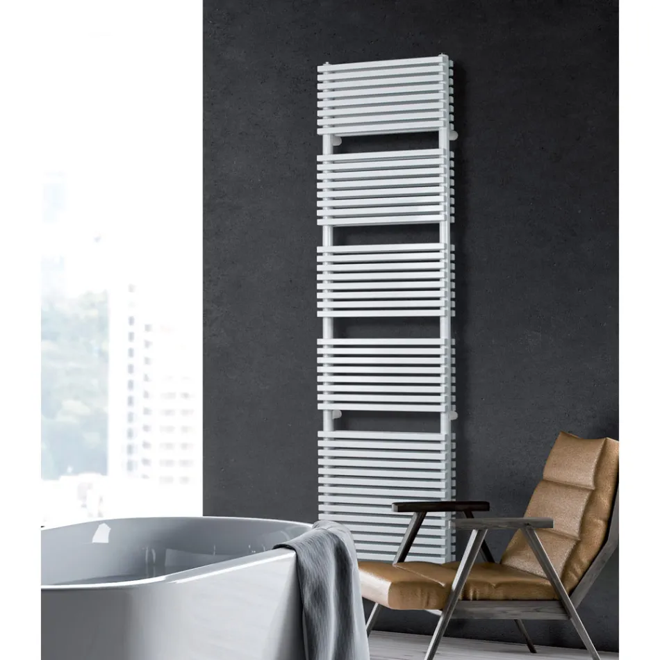 Electric Towel Warmer with Double Section of Horizontal Elements - Pudding Viadurini