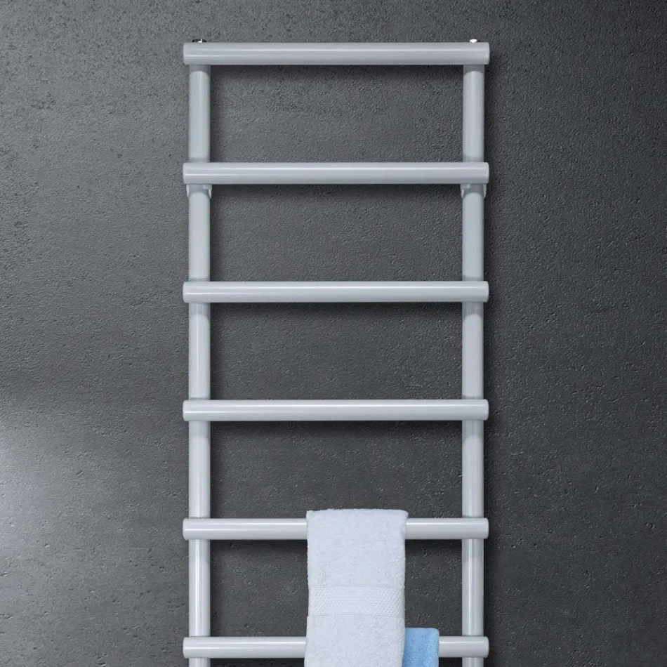 Electric Towel Warmer with Circular Elements Made in Italy - Strawberry Viadurini