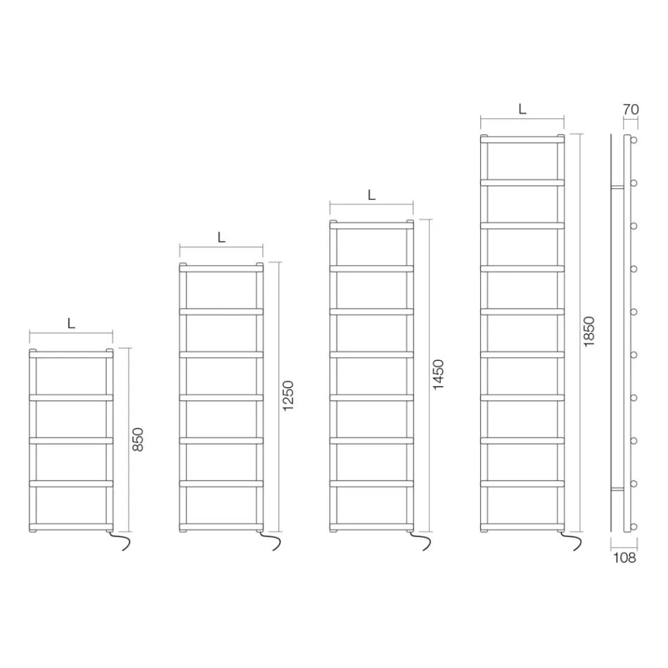 Electric Towel Warmer with Circular Elements Made in Italy - Strawberry Viadurini