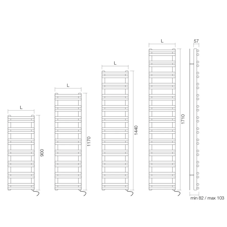 Electric Towel Warmer with Horizontal Elements Made in Italy - Amaretti Viadurini