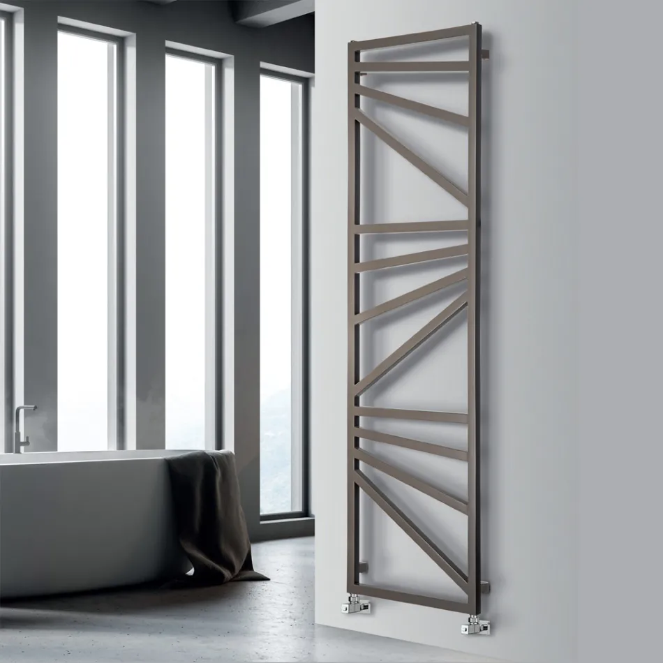 Electric Towel Warmer with Square Elements Made in Italy - Almonds Viadurini
