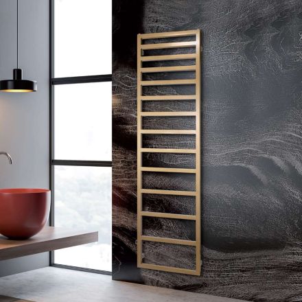 Electric Towel Warmer with Simple Lines in Made in Italy Steel - Pistachio Viadurini