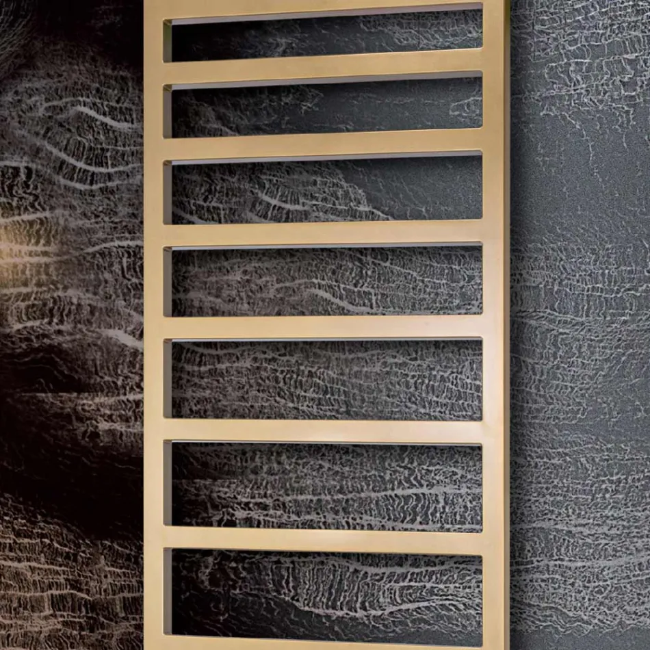 Electric Towel Warmer with Simple Lines in Made in Italy Steel - Pistachio Viadurini