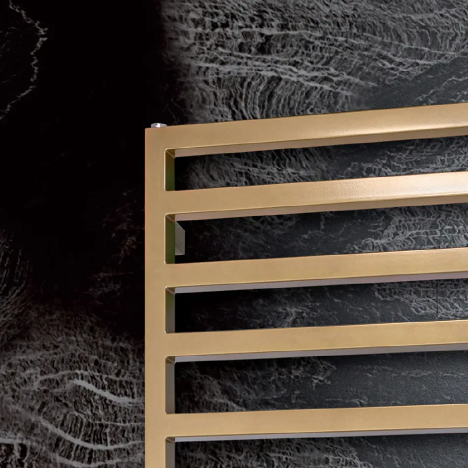 Electric Towel Warmer with Simple Lines in Made in Italy Steel - Pistachio Viadurini