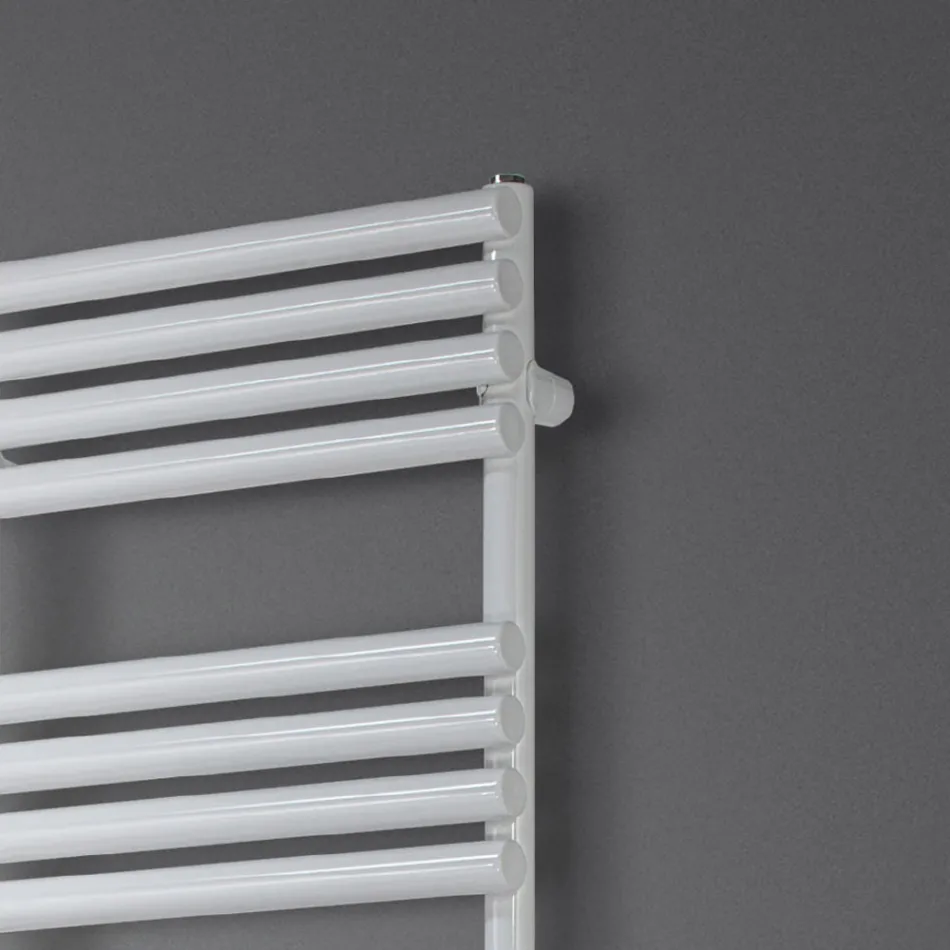 Electric Towel Warmer in Steel with a Pure White Finish, Made in Italy - Lemon Viadurini