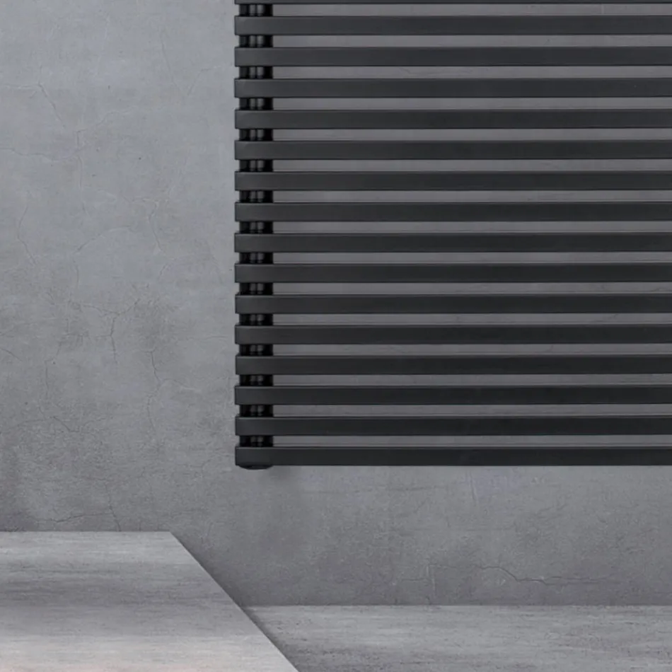 Electric Towel Warmer in Steel with a Jet Black Finish Made in Italy - Brownies Viadurini