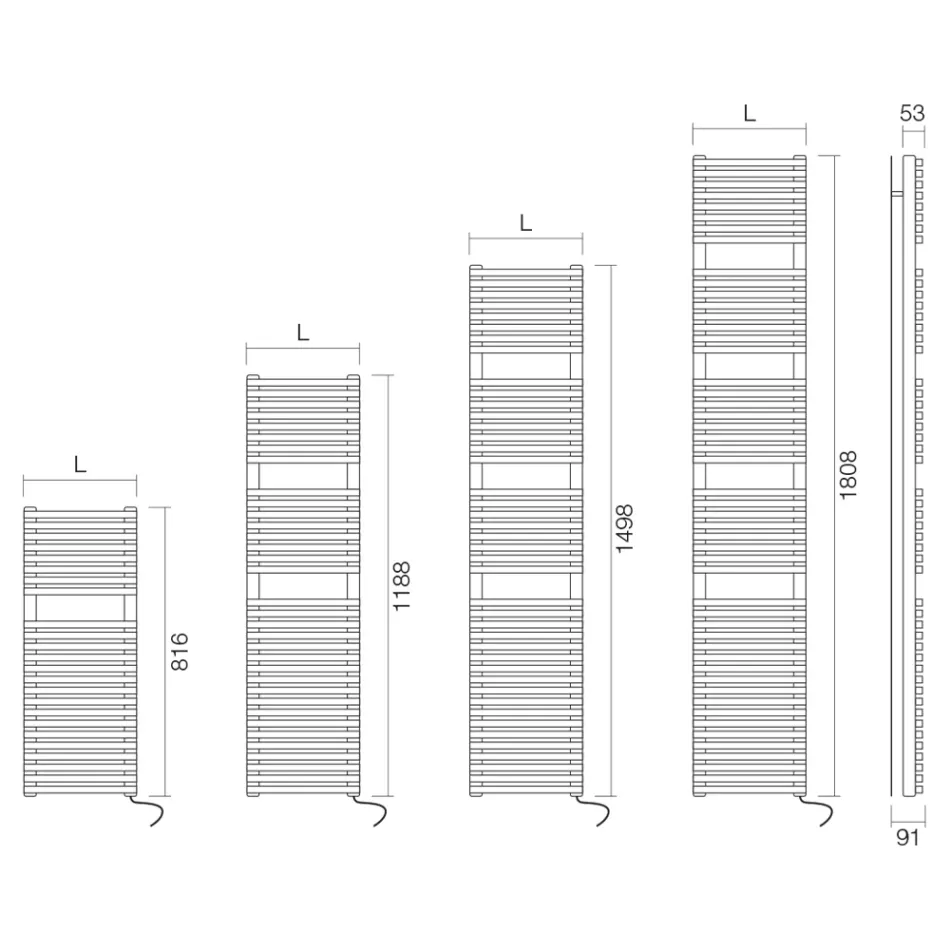Electric Towel Warmer in Steel with a Jet Black Finish Made in Italy - Brownies Viadurini