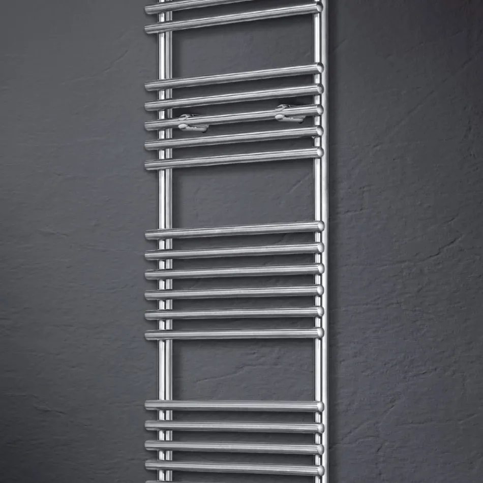 Electric Towel Warmer in Satin Finish Steel Made in Italy - Buccia Viadurini