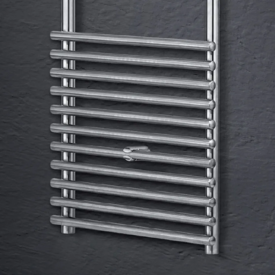 Electric Towel Warmer in Satin Finish Steel Made in Italy - Buccia Viadurini