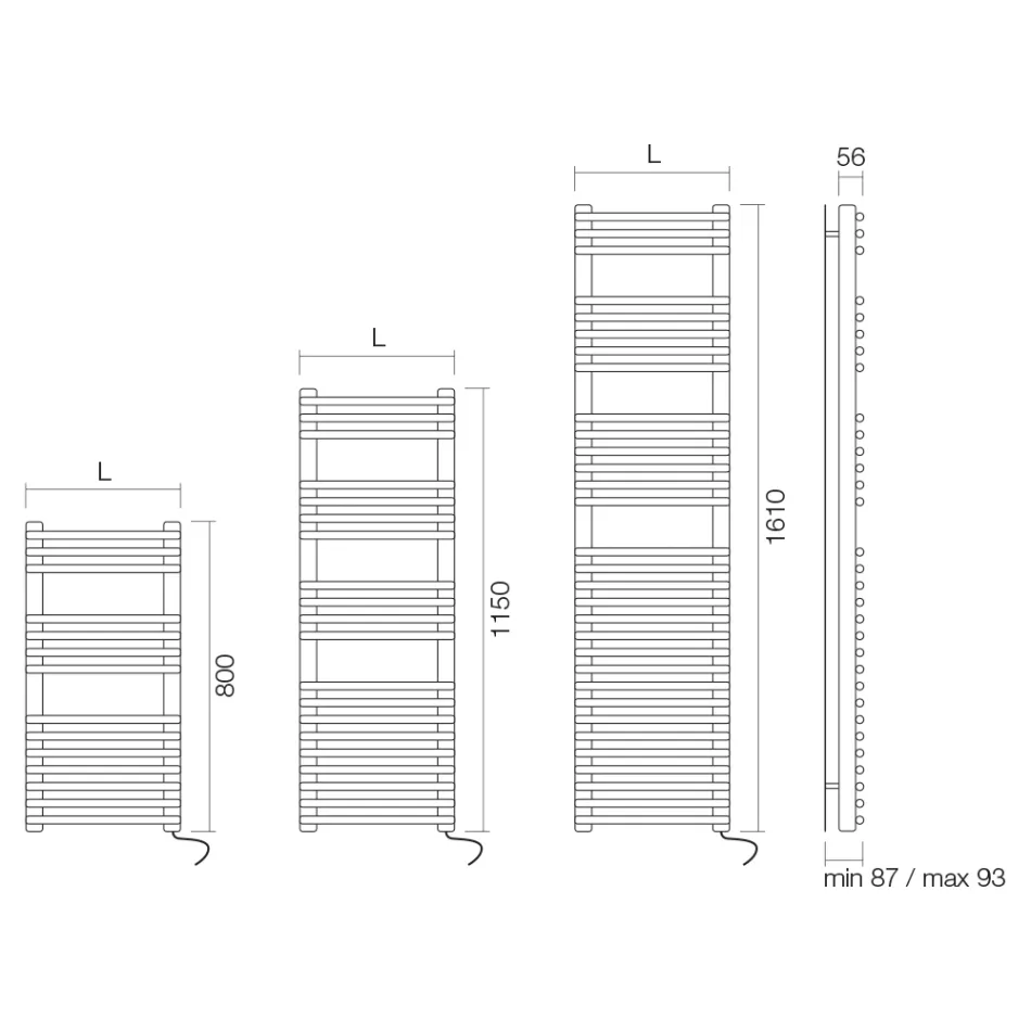 Electric Towel Warmer in Satin Finish Steel Made in Italy - Buccia Viadurini