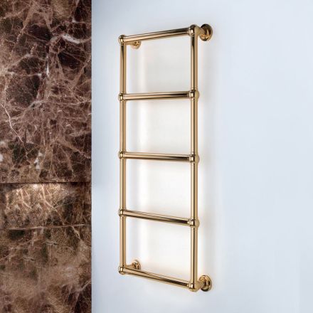 Electric Brass Towel Warmer with Connecting Balls Made in Italy - Ricotta Viadurini
