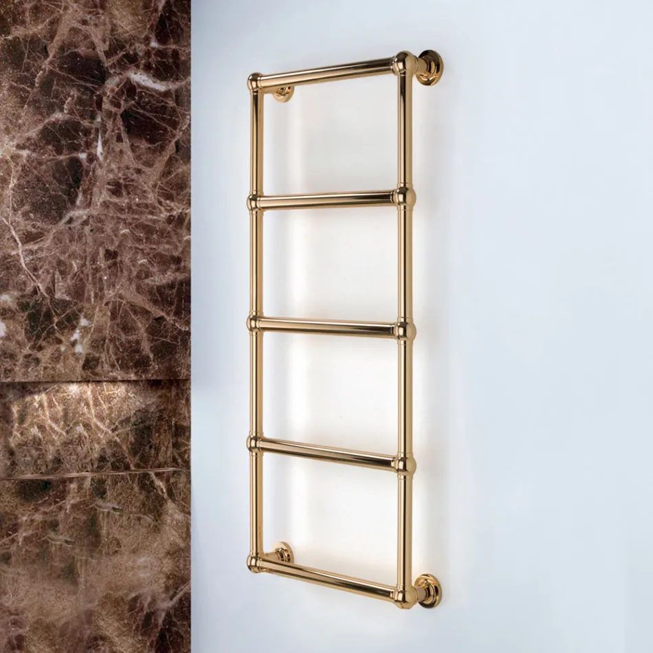 Electric Brass Towel Warmer with Connecting Balls Made in Italy - Ricotta Viadurini