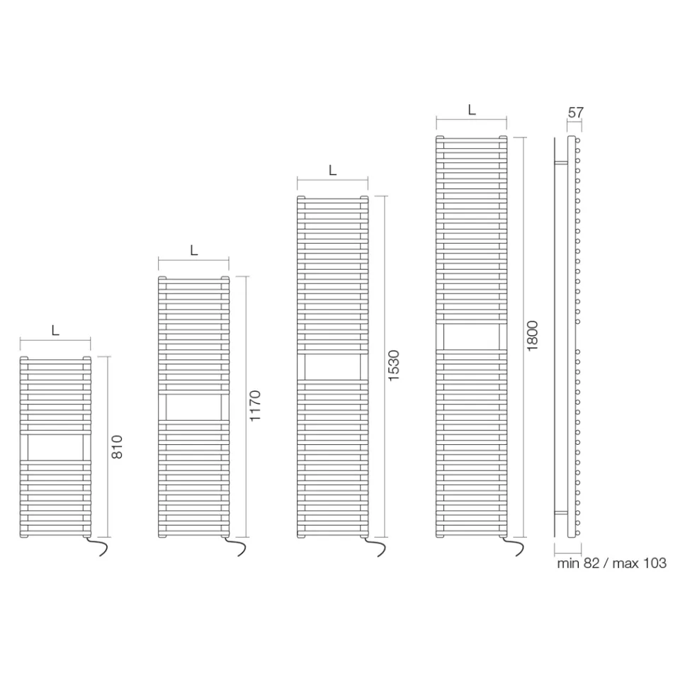 Electric Towel Warmer Made of Carbon Steel - Soft Viadurini