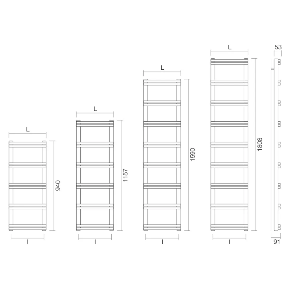 Hydraulic Towel Warmer with Vertical Manifolds Made in Italy - Zenzero Viadurini