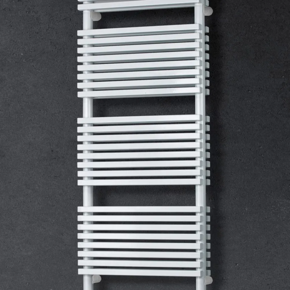 Hydraulic Towel Warmer with Double Section of Horizontal Elements - Budino Viadurini
