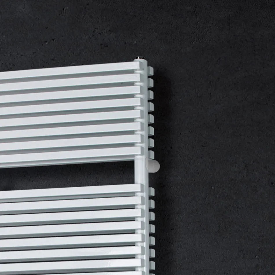 Hydraulic Towel Warmer with Double Section of Horizontal Elements - Budino Viadurini
