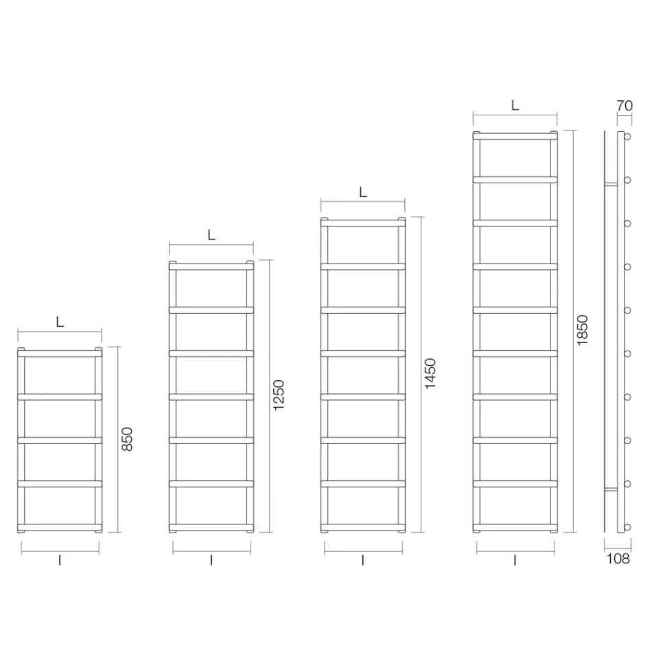 Hydraulic Towel Warmer with Circular Elements Made in Italy - Fragola Viadurini
