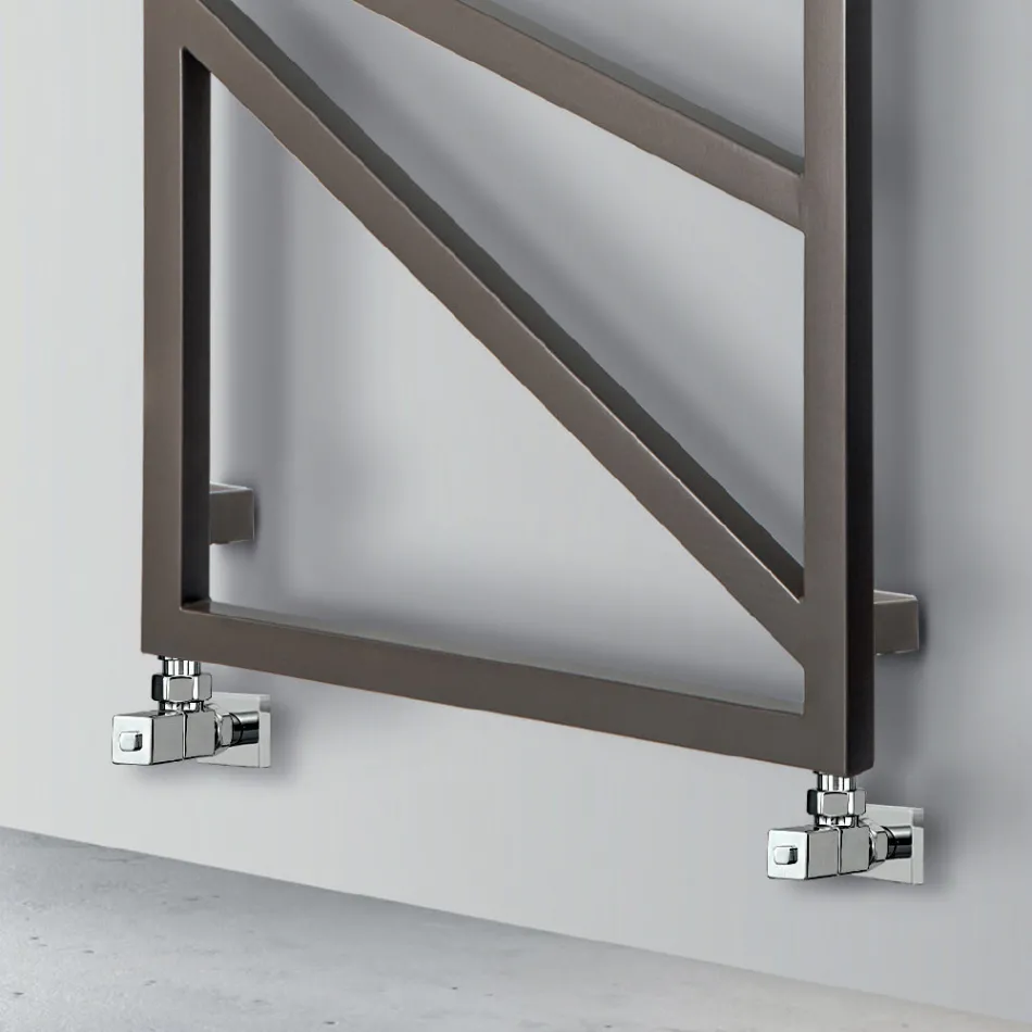 Hydraulic Towel Warmer with Square Elements Made in Italy - Almonds Viadurini