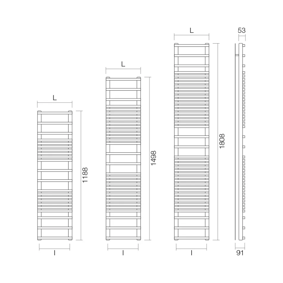Hydraulic Towel Warmer with Carbon Steel Frame Made in Italy - Cream Viadurini