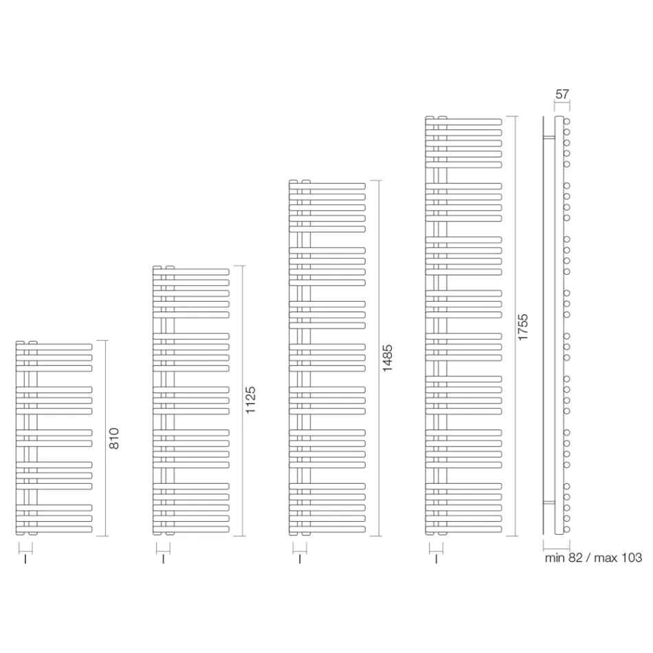 Carbon Steel Hydraulic Towel Warmer Made in Italy - Amarene Viadurini
