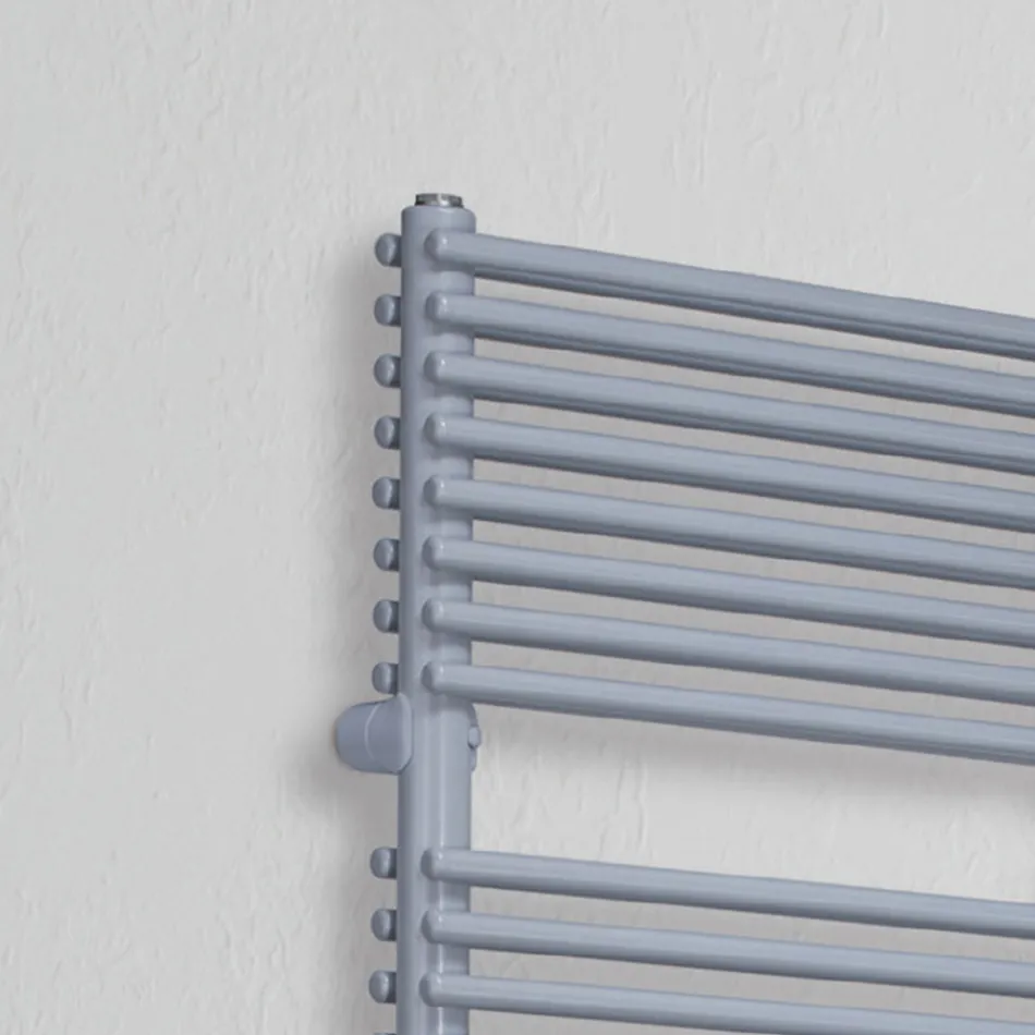 Hydraulic Towel Warmer in Steel with Aluminum Finish, Made in Italy - Brioches Viadurini