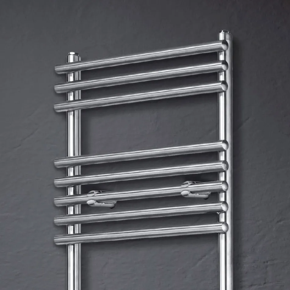 Hydraulic Towel Warmer in Steel with a Satin Finish Made in Italy - Buccia Viadurini