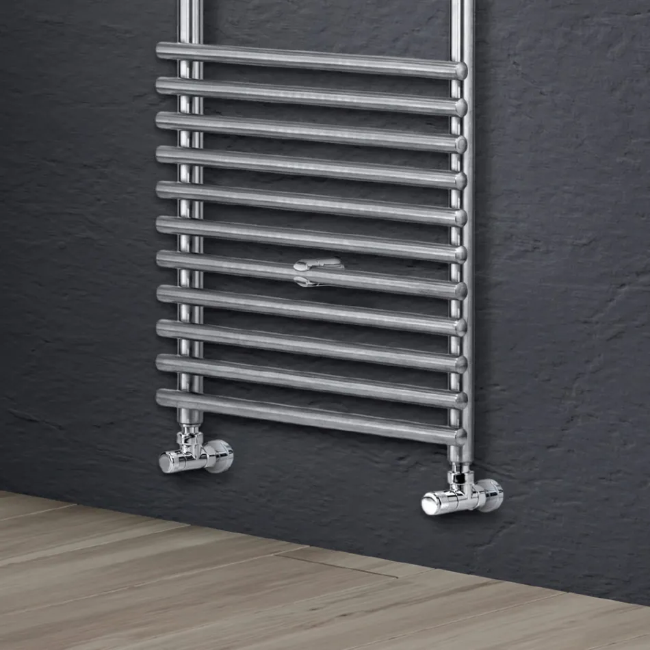 Hydraulic Towel Warmer in Steel with a Satin Finish Made in Italy - Buccia Viadurini