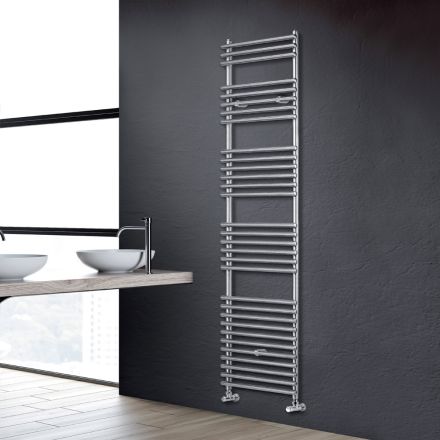 Hydraulic Towel Warmer in Steel with a Satin Finish Made in Italy - Buccia Viadurini