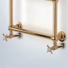 Hydraulic Brass Towel Warmer with Connecting Balls Made in Italy - Ricotta Viadurini
